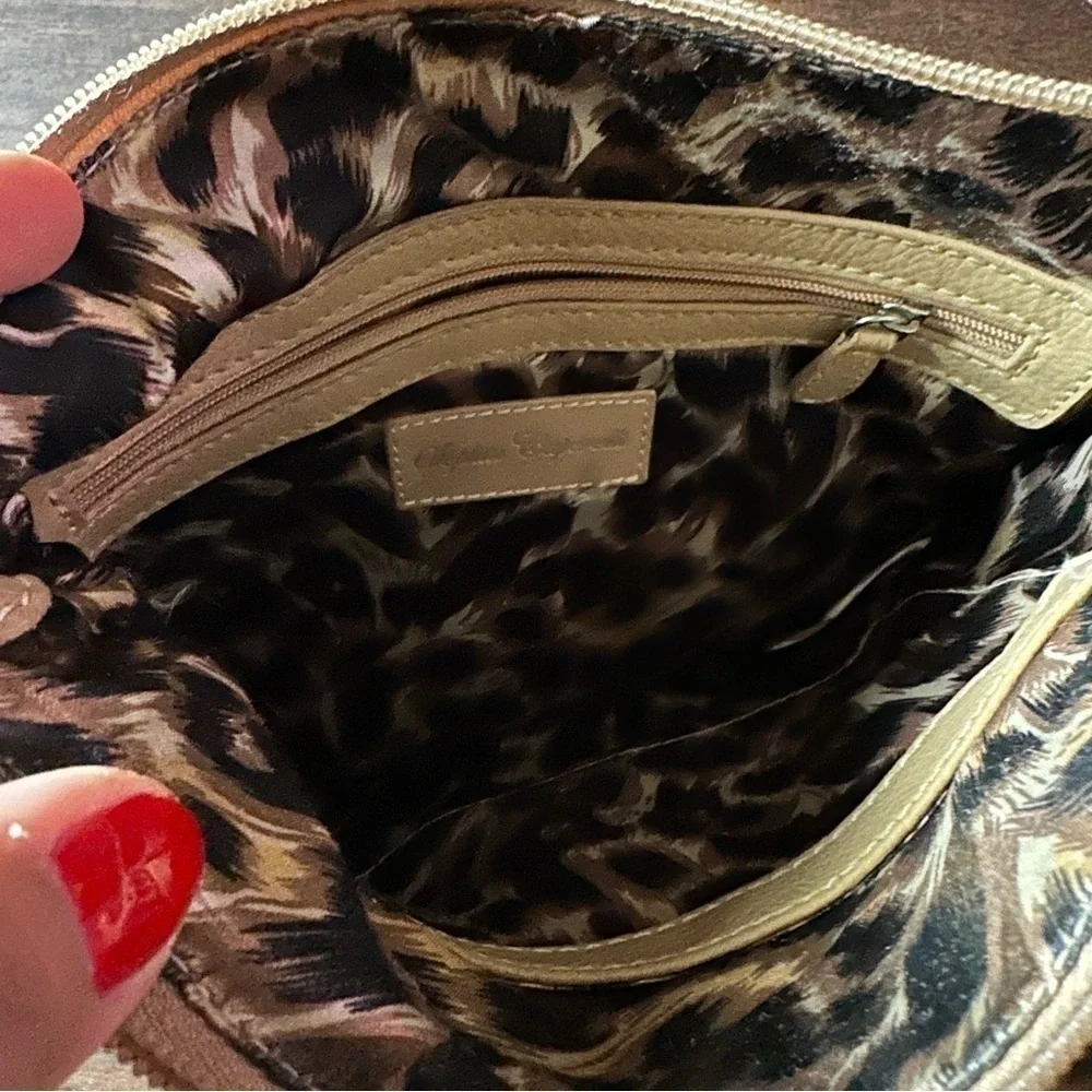 Sophia Caperelli Brown Leather Crossbody Bag